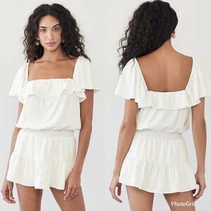 Revolve Amanda Uprichard Ali Romper In Ivory White Richer